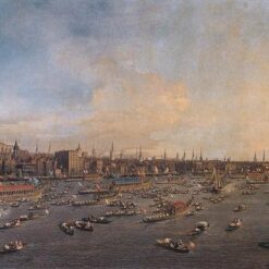 Custom Oil Reproduction of Canaletto’s The River Thames with St. Paul’s Cathedral – Historical London View