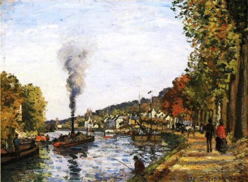 The Seine at Marly” by Camille Pissarro – 1871 Oil on Canvas Landscape Artwork