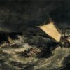 J.M.W. Turner Oil Painting – The Shipwreck, c.1805, Romantic Marina Landscape