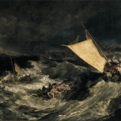 J.M.W. Turner Oil Painting – The Shipwreck, c.1805, Romantic Marina Landscape