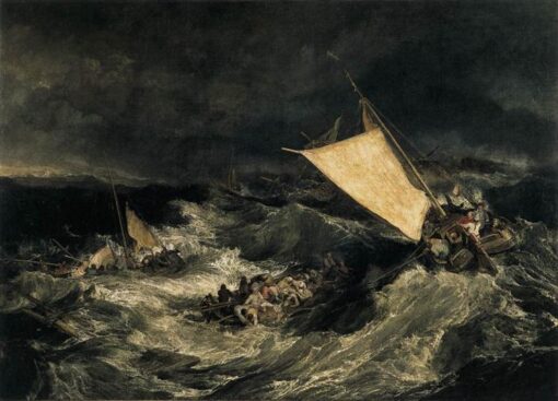 J.M.W. Turner Oil Painting – The Shipwreck, c.1805, Romantic Marina Landscape