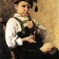 Realism Portrait: The Smoker by Georgios Jakobides – Oil Reproduction on Canvas