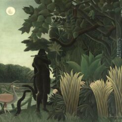 Hand-painted Henri Rousseau The Snake Charmer – 1907 Naïve Art Oil Painting | Canvas Reproduction of Exotic Genre Painting