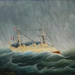 The Storm Tossed Vessel by Henri Rousseau – c.1899 Naïve Art Oil Painting Replica | Hand-Painted Marina on Canvas