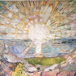 The Sun by Edvard Munch – 1911-1916 Expressionist Landscape Oil Painting