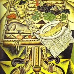 Joan Miró Still Life with Rabbit – 1920 Oil Painting Reproduction in Cubist Style