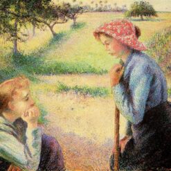 The Talk" by Camille Pissarro (1892) – Impressionist Depiction of Rural Life