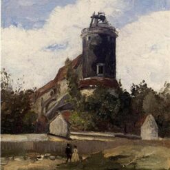 The Telegraph Tower at Montmartre" – 1863 Oil Cityscape by Camille Pissarro