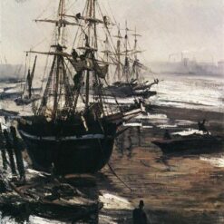 The Thames in Ice – 1860 Marina Painting by James McNeill Whistler