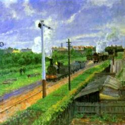 The Train, Bedford Park" (1897) – Impressionist Landscape Painting by Camille Pissarro