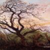 Romantic Landscape Painting The Tree of Crows by Caspar David Friedrich (1822) – Oil on Canvas for Home and Office Decor