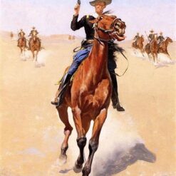 The Trooper by Frederic Remington – 1892 Classic Oil Painting Replica | Western Art Reproduction
