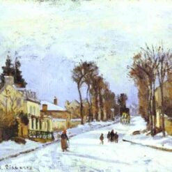 The Versailles Road at Louveciennes" – Camille Pissarro 1869 Realist Landscape Artwork