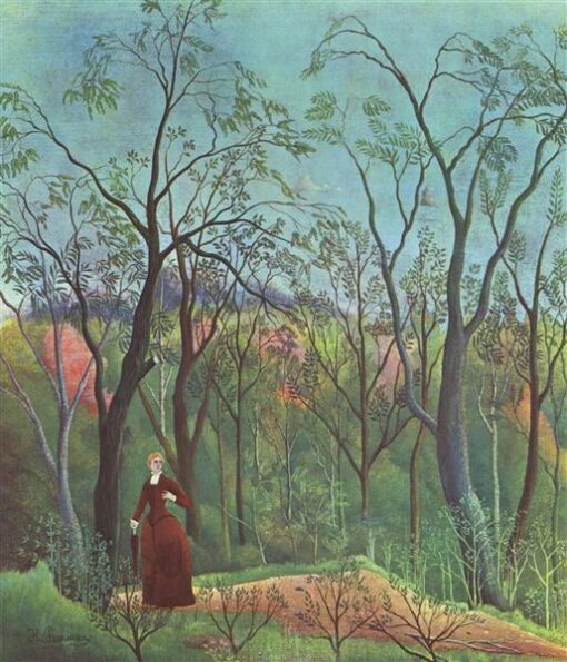 Henri Rousseau “The Walk in the Forest” Oil Painting Reproduction – Naïve Art Genre Painting on Canvas