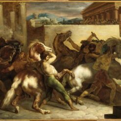 Théodore Géricault The Wild Horse Race at Rome – Romanticism Oil on Canvas Genre Painting Reproduction