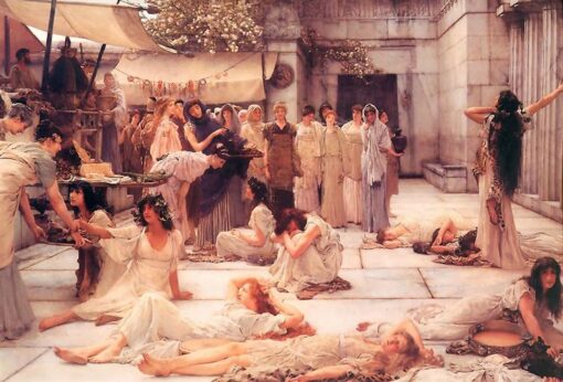 The Women of Amphissa by Sir Lawrence Alma-Tadema (1887) – Romanticism Oil Painting