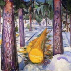 The Yellow Log by Edvard Munch – 1912 Expressionist Landscape Oil Painting