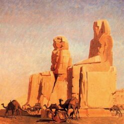 Thebes Colosseums, Memnon and Sesostris (Study) – 1856 by Jean-Léon Gérôme | Orientalism Cityscape Oil Painting