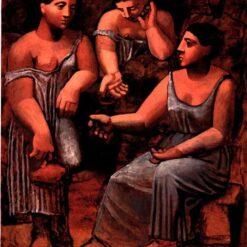 Oil Painting Inspired by Picasso’s Neoclassical Style – 'Three Women at a Fountain' (Trois femmes à la fontaine) (1921) Genre Art on Canvas