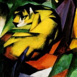 Cubist Franz Marc ‘Tiger’ Oil Painting - Wildlife Art Canvas, High-Quality Reproduction from Dafen Village Studio