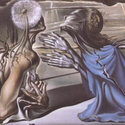 Tristan and Isolde" – Surrealist Literary Oil Painting Inspired by Salvador Dali (1944)