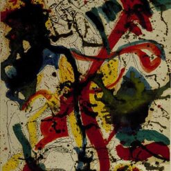 Inspired by Untitled (1942-1944) by Jackson Pollock – Abstract Expressionist Early Work Oil, Pen & Ink on Paper (50.7 x 33.5 cm)