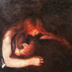 Vampire by Edvard Munch – 1895 Expressionist Oil Painting, Mythological Theme