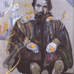 Surrealist Portrait Inspired by Salvador Dali's "Velazquez Dying Behind the Window" – Expressionist Oil on Canvas
