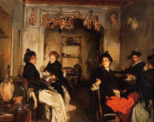 Venetian Wineshop by John Singer Sargent – 1898 Oil Painting, Realism, Genre Art