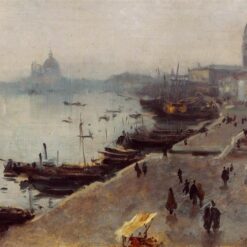 Oil Painting Inspired by John Singer Sargent’s Venice in Grey Weather – Impressionist Cityscape on Canvas