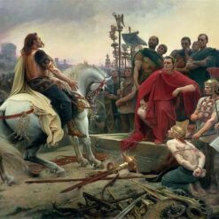 Historical Oil Painting Reproduction – Vercingetorix Throws Down His Arms at the Feet of Julius Caesar by Lionel Noel Royer