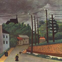 Hand-painted Henri Rousseau View of Malakoff – 1903 Naïve Art Cityscape Oil Painting | Canvas Reproduction