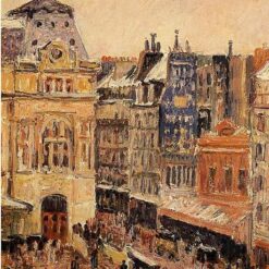 Impressionist Cityscape: View of Paris, Rue d'Amsterdam" (1897) by Camille Pissarro