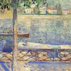 Edvard Munch ‘View over the Rover at St. Cloud’ 1890 Hand-Painted Impressionist Oil Landscape Painting