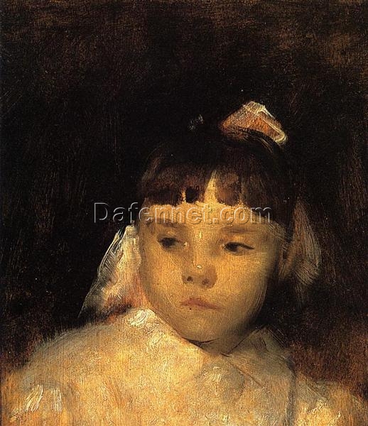 Oil Painting Inspired by John Singer Sargent’s Violet Sargent – Realistic Portrait Art on Panel
