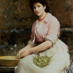 Hand-Painted Sir Samuel Luke Fildes ‘Dolly’ Oil Painting - 19th Century Genre Art on Canvas from Dafen Village Studio