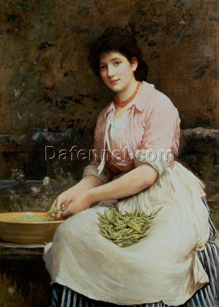 Hand-Painted Sir Samuel Luke Fildes ‘Dolly’ Oil Painting – 19th Century Genre Art on Canvas from Dafen Village Studio