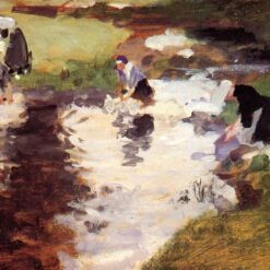Oil Painting Inspired by John Singer Sargent’s Washerwomen – Impressionist Genre Art on Panel