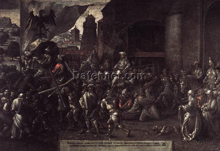 Way to Calvary by Albrecht Dürer – 1527 Religious Oil Painting on Panel – Northern Renaissance Art Reproduction