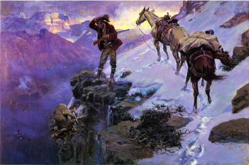 Custom Oil Painting of Charles M. Russell’s ‘Meat’s Not Meat Till It’s in the Pan’ – Western Romanticism Artwork