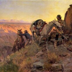 Charles M. Russell’s When Shadows Hint Death – 1915 Romanticism Genre Painting Replica