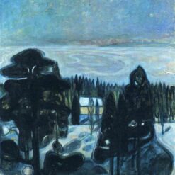 Expressionist ‘White Night’ by Edvard Munch - Hand-Painted Oil on Canvas, Norwegian Landscape Art