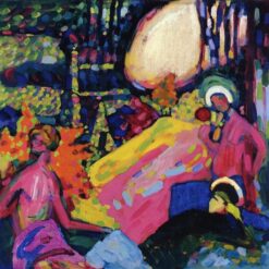Wassily Kandinsky – White Sound, 1908 Expressionist Genre Painting Reproduction