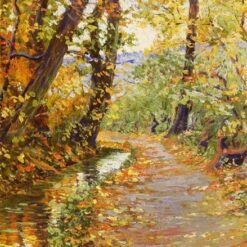 Winding Brook" by Egon Schiele – Impressionist Landscape on Panel