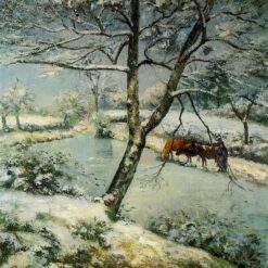 Winter at Montfoucault" – Camille Pissarro, 1875 Impressionist Winter Landscape Art