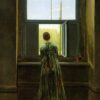 Romantic Genre Painting Woman at a Window by Caspar David Friedrich (1822) – Oil on Canvas for Elegant Home and Office Decor