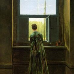 Romantic Genre Painting Woman at a Window by Caspar David Friedrich (1822) – Oil on Canvas for Elegant Home and Office Decor