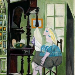 Surrealist Genre Painting Inspired by Picasso – 'Woman by the Dresser' (1936) Oil on Canvas
