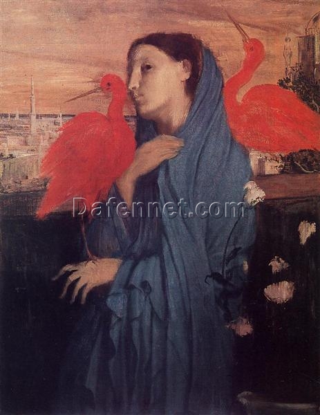Edgar Degas ‘Woman on a Terrace (Young Woman and Ibis)’ (1857) – Elegant Impressionist Oil Painting