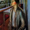 Woman on the Verandah by Edvard Munch – 1924 Expressionist Portrait Oil Painting
